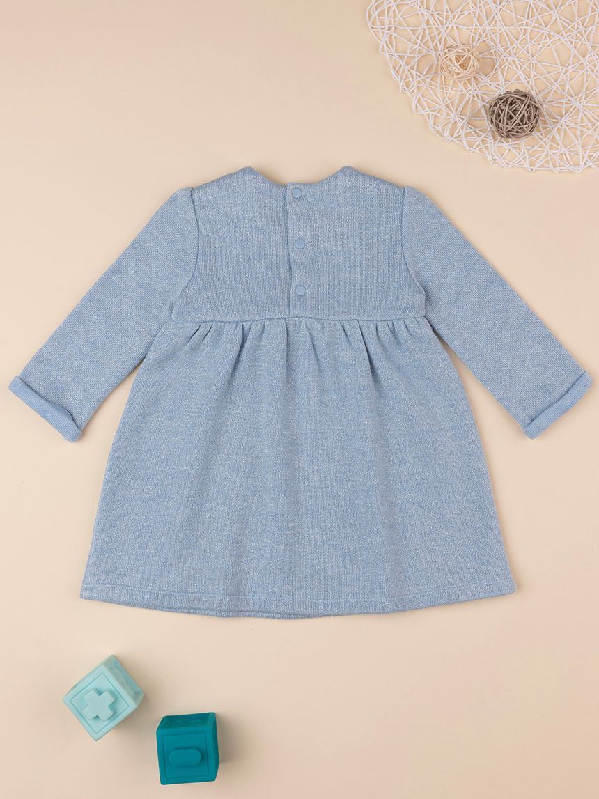 βρεφικό φόρεμα γαλάζιο lurex για κορίτσι - Prénatal