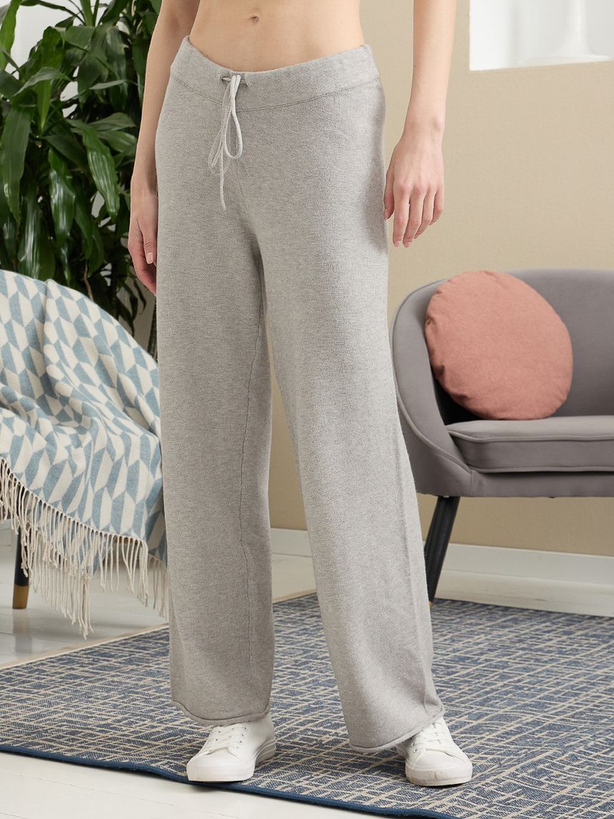 γυναικεία πλεκτή παντελόνα εγκυμοσύνης γκρι - Prénatal