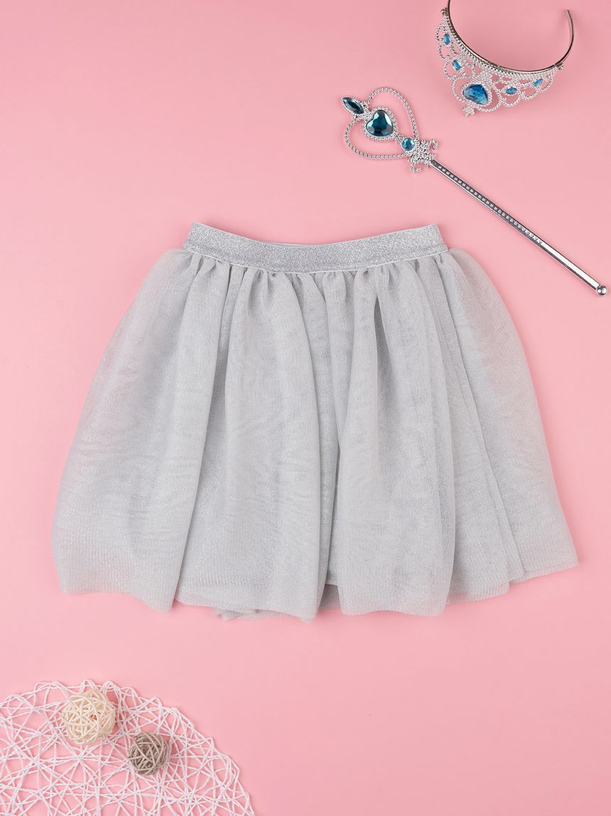 παιδική φούστα ασημί από τούλι για κορίτσι - Prénatal