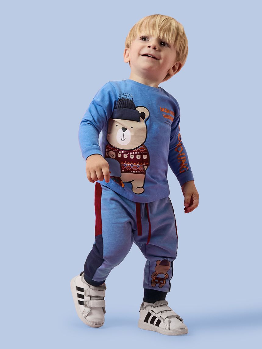 βρεφική μπλούζα γαλάζια teddy για αγόρι - Prénatal