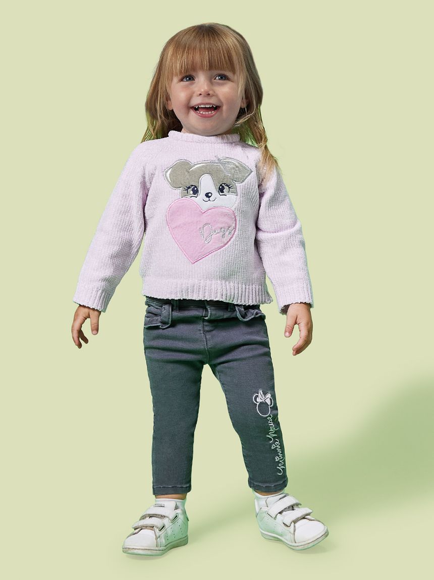 βρεφικό πουλόβερ λιλά dogs για κορίτσι - Prénatal