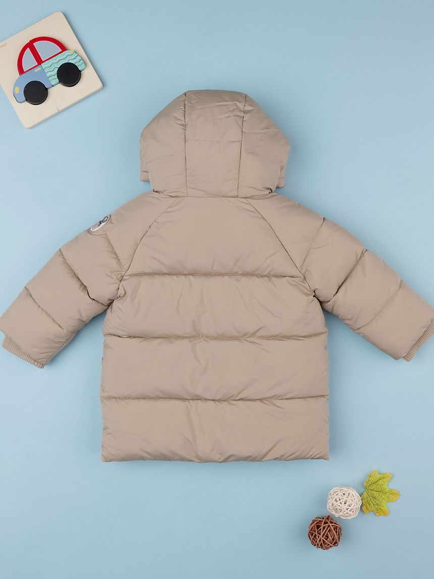 βρεφικό μπουφάν puffer μπεζ για αγόρι - Prénatal