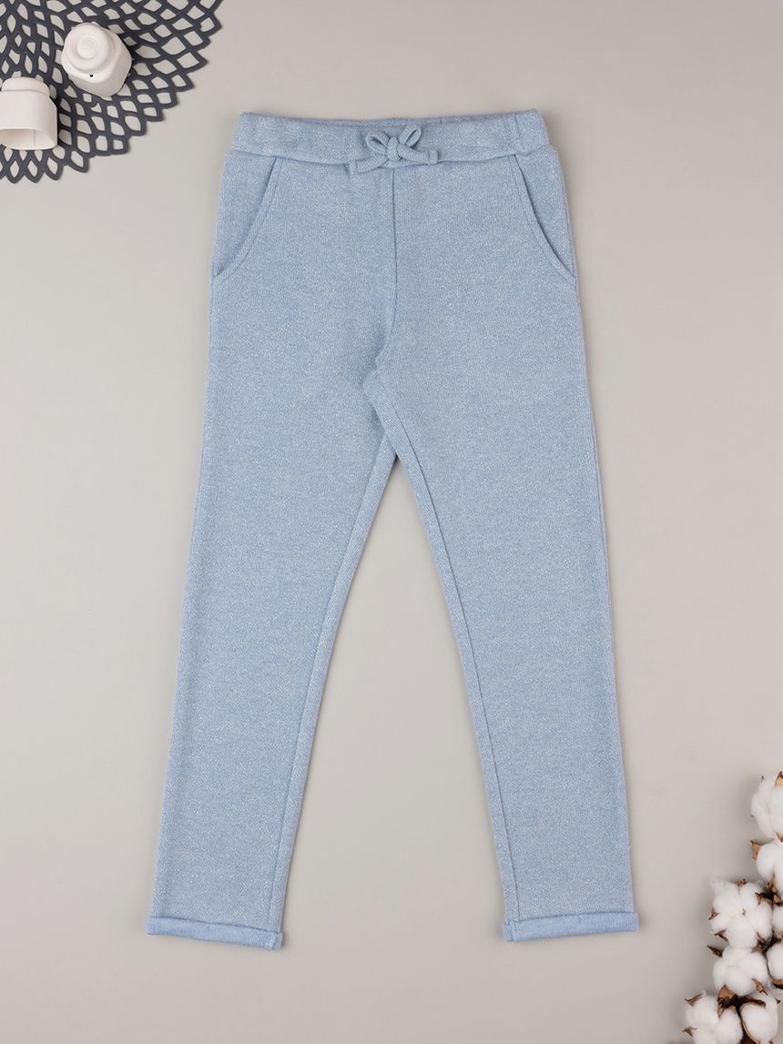 παιδικό παντελόνι φούτερ γαλάζιο lurex για κορίτσι - Prénatal