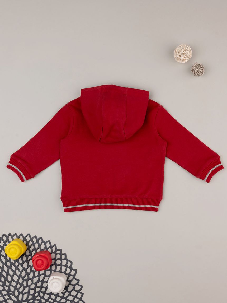 βρεφική μπλούζα φούτερ κόκκινη με looney tunes για αγόρι - Prénatal