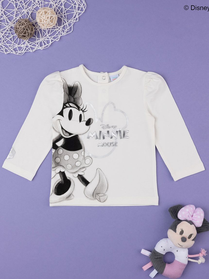 μπλούζα λευκή με τη minnie για κορίτσι - Prénatal