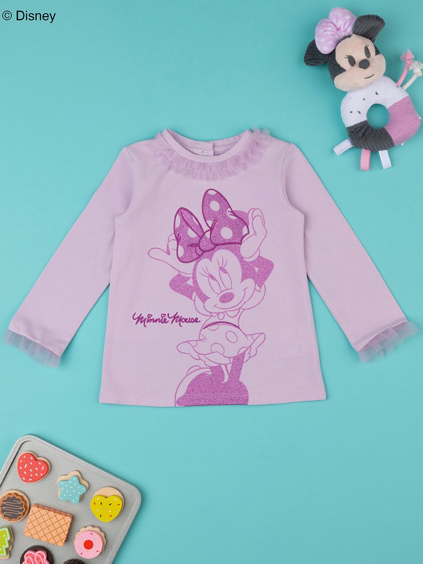 βρεφική μπλούζα λιλά με τη minnie για κορίτσι - Prénatal