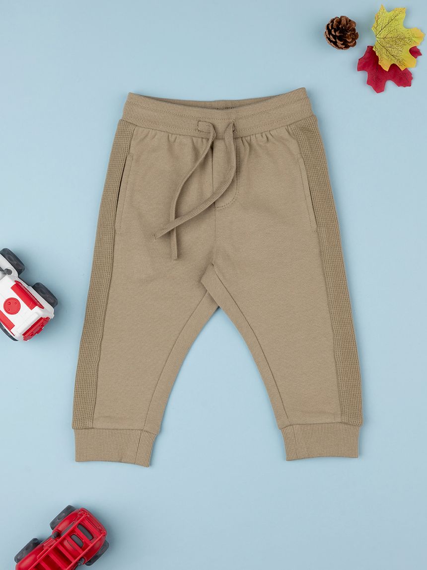 βρεφικό παντελόνι φούτερ πράσινο με ένθετα για αγόρι - Prénatal