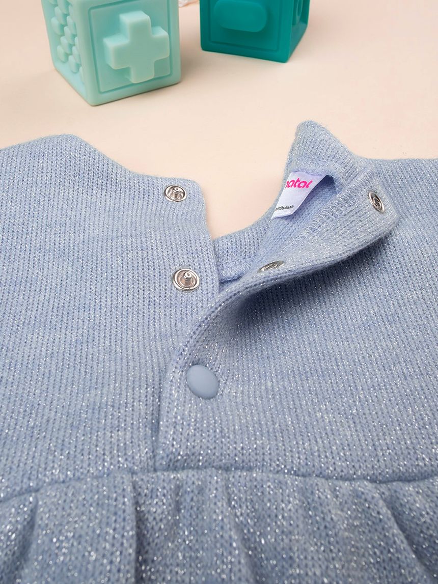 βρεφικό φόρεμα γαλάζιο lurex για κορίτσι - Prénatal