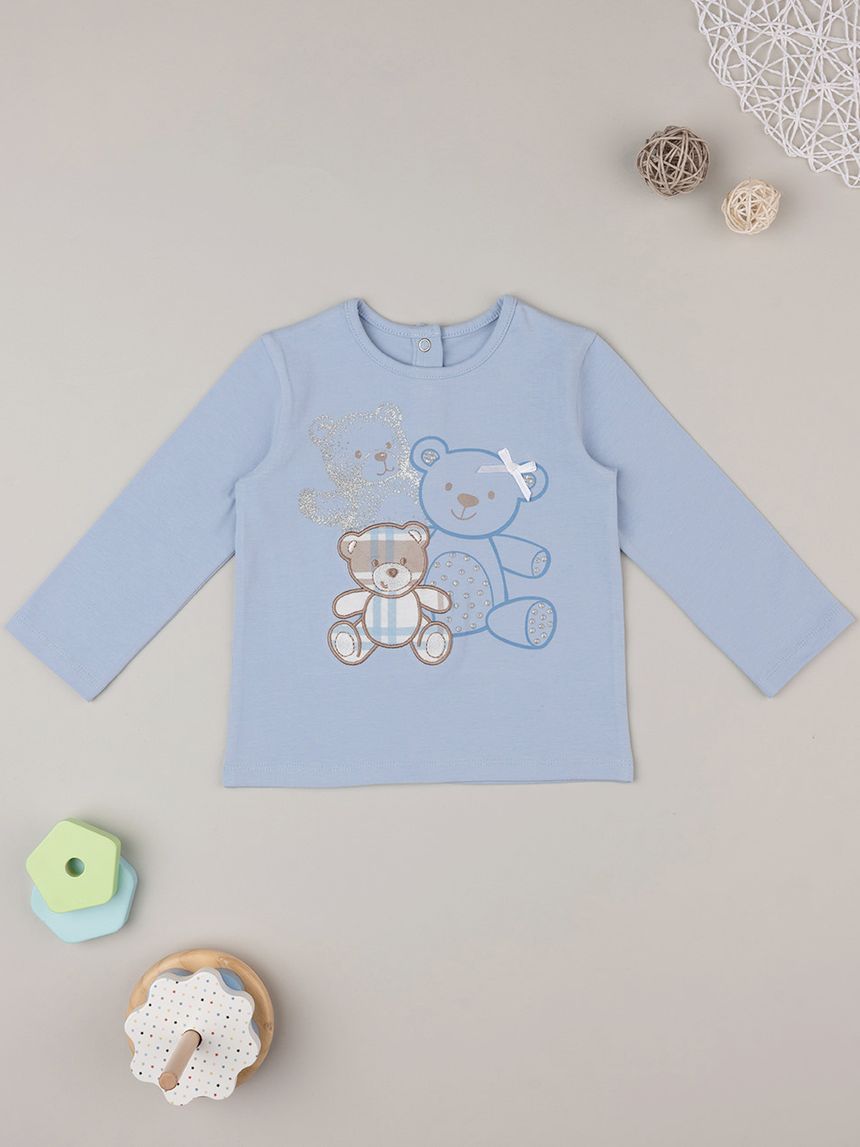βρεφική μπλούζα γαλάζια teddy για κορίτσι - Prénatal