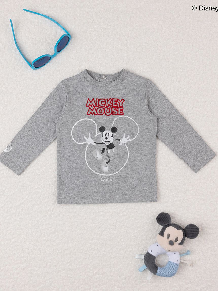 μπλούζα γκρι με το mickey για αγόρι - Prénatal