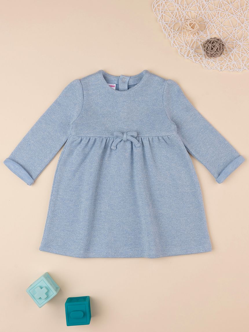 βρεφικό φόρεμα γαλάζιο lurex για κορίτσι - Prénatal