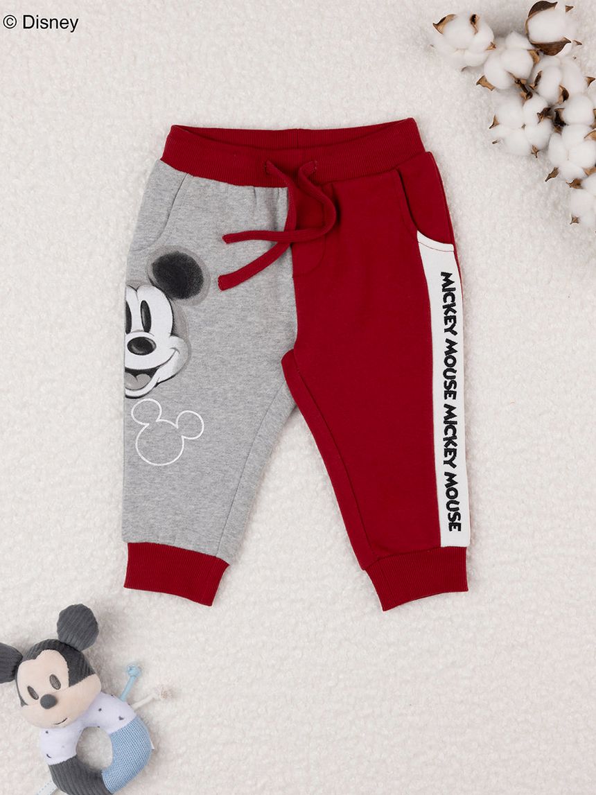 παντελόνι φόρμας γκρι/κόκκινο με το mickey για αγόρι - Prénatal