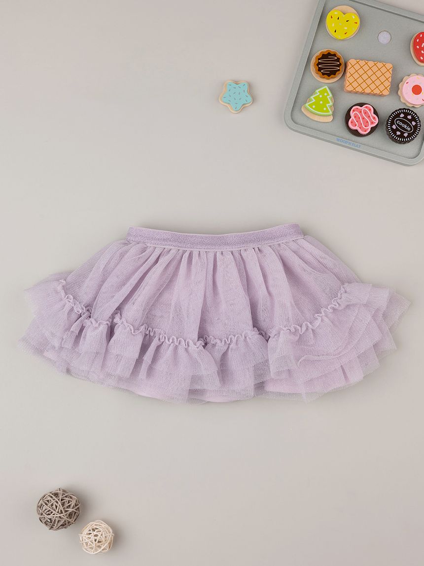βρεφική φούστα λιλά από τούλι για κορίτσι - Prénatal