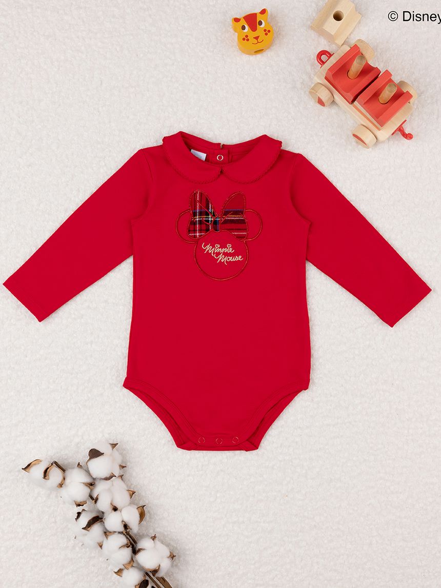 βρεφικό κορμάκι κόκκινο με τη minnie για κορίτσι - Prénatal