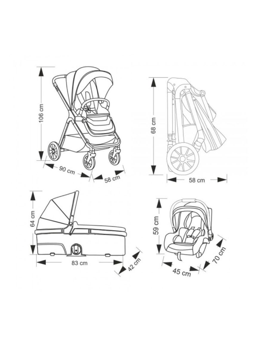 Bebe stars σύστημα μεταφοράς nammas 3 σε 1 grey 335-186 - Bebe Stars