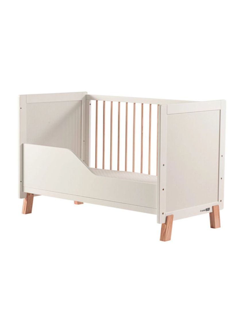 Freeon ξύλινο βρεφικό κρεβάτι ava λευκό-φυσικό 60x120cm 49164 - Freeon