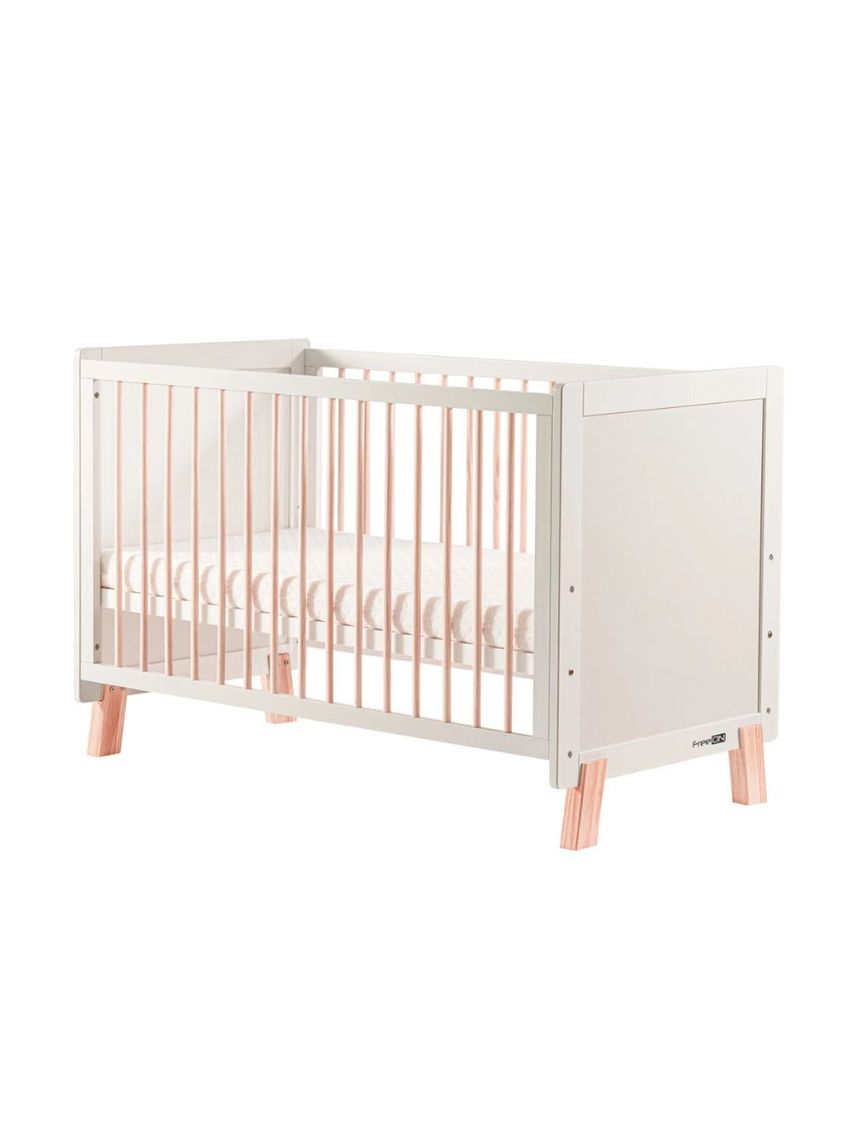 Freeon ξύλινο βρεφικό κρεβάτι ava λευκό-φυσικό 60x120cm 49164 - Freeon