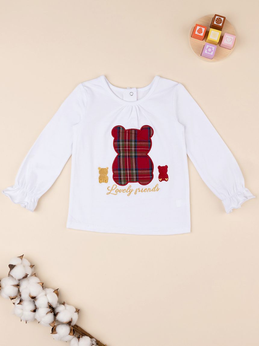 βρεφική μπλούζα λευκή lovely friends για κορίτσι - Prénatal