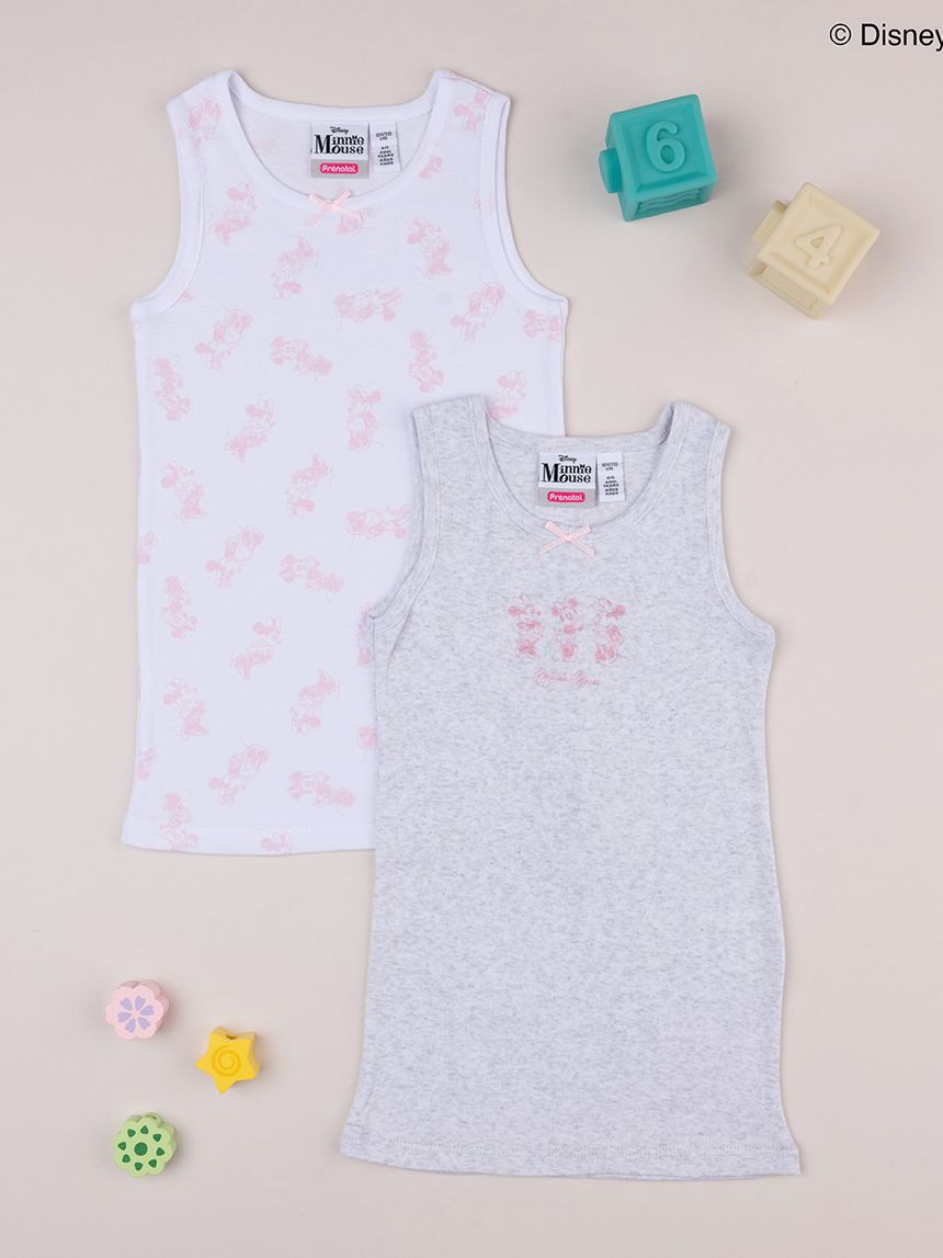 παιδικά φανελάκια πακέτο x2 με τη minnie για κορίτσι - Prénatal