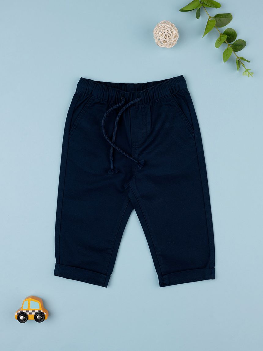βρεφικό παντελόνι twill μπλε σκούρο για αγόρι - Prénatal