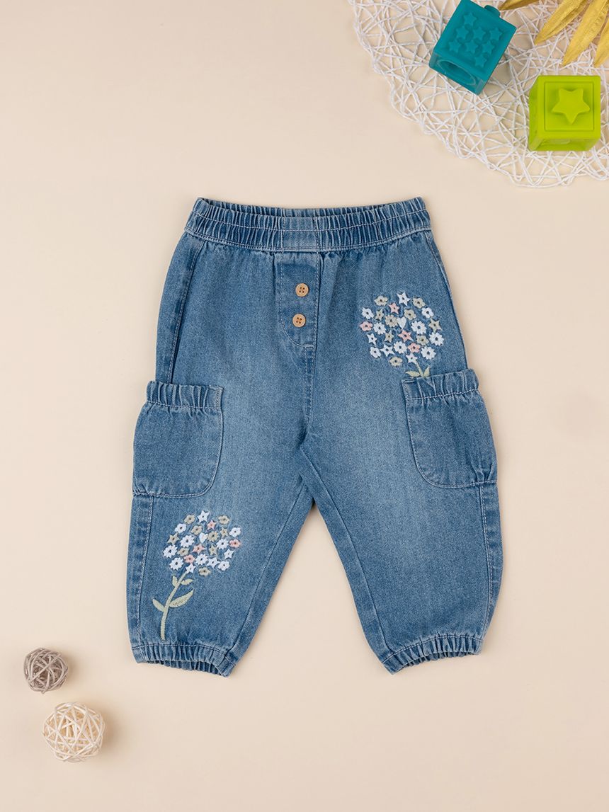 βρεφικό τζιν παντελόνι balloon garden για κορίτσι - Prénatal