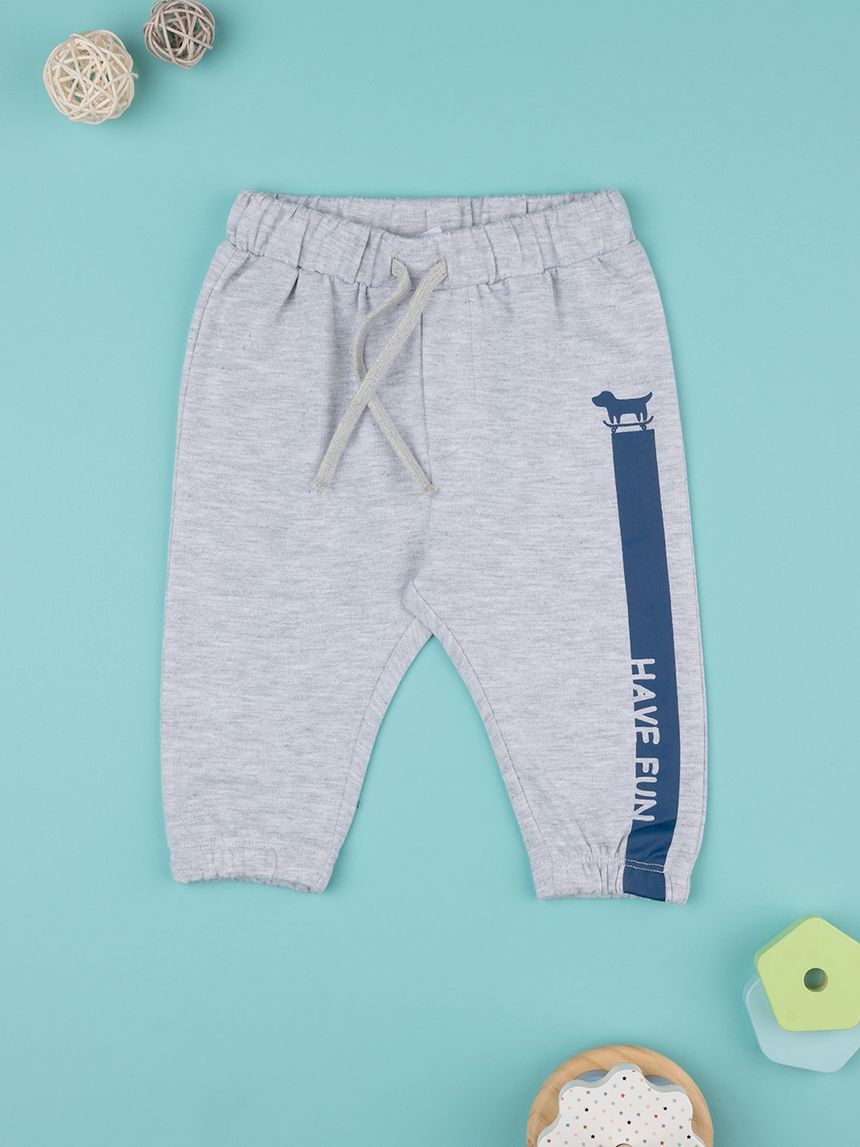 βρεφικό παντελόνι φόρμας γκρι have fun για αγόρι - Prénatal