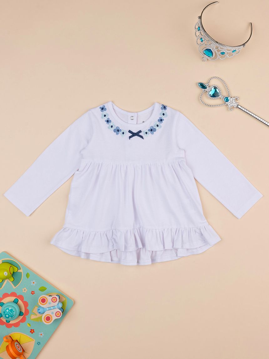 βρεφική μπλούζα λευκή indigo για κορίτσι - Prénatal