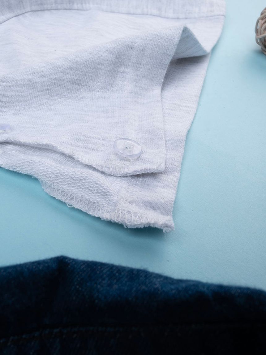 βρεφικό τζιν πουκάμισο με κουκούλα για αγόρι - Prénatal