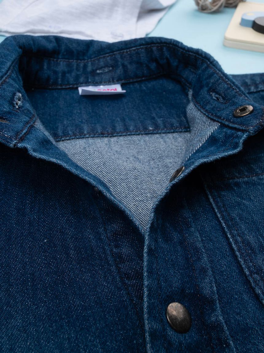 βρεφικό τζιν πουκάμισο με κουκούλα για αγόρι - Prénatal