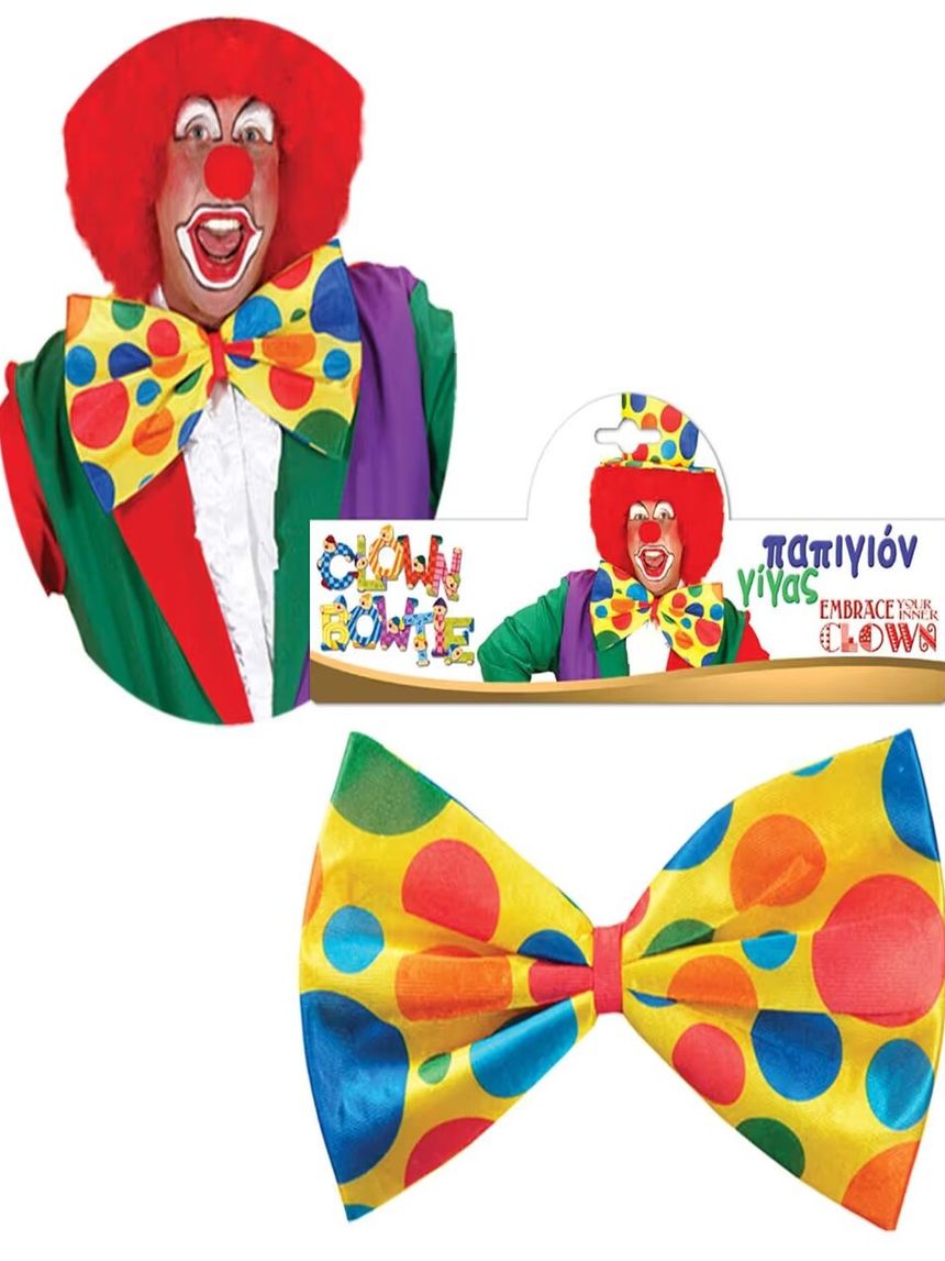 τσα-φαλ αποκριάτικο αξεσουάρ παπιγιόν γίγας με πουα πολύχρωμο α15320 - TSA-FAL