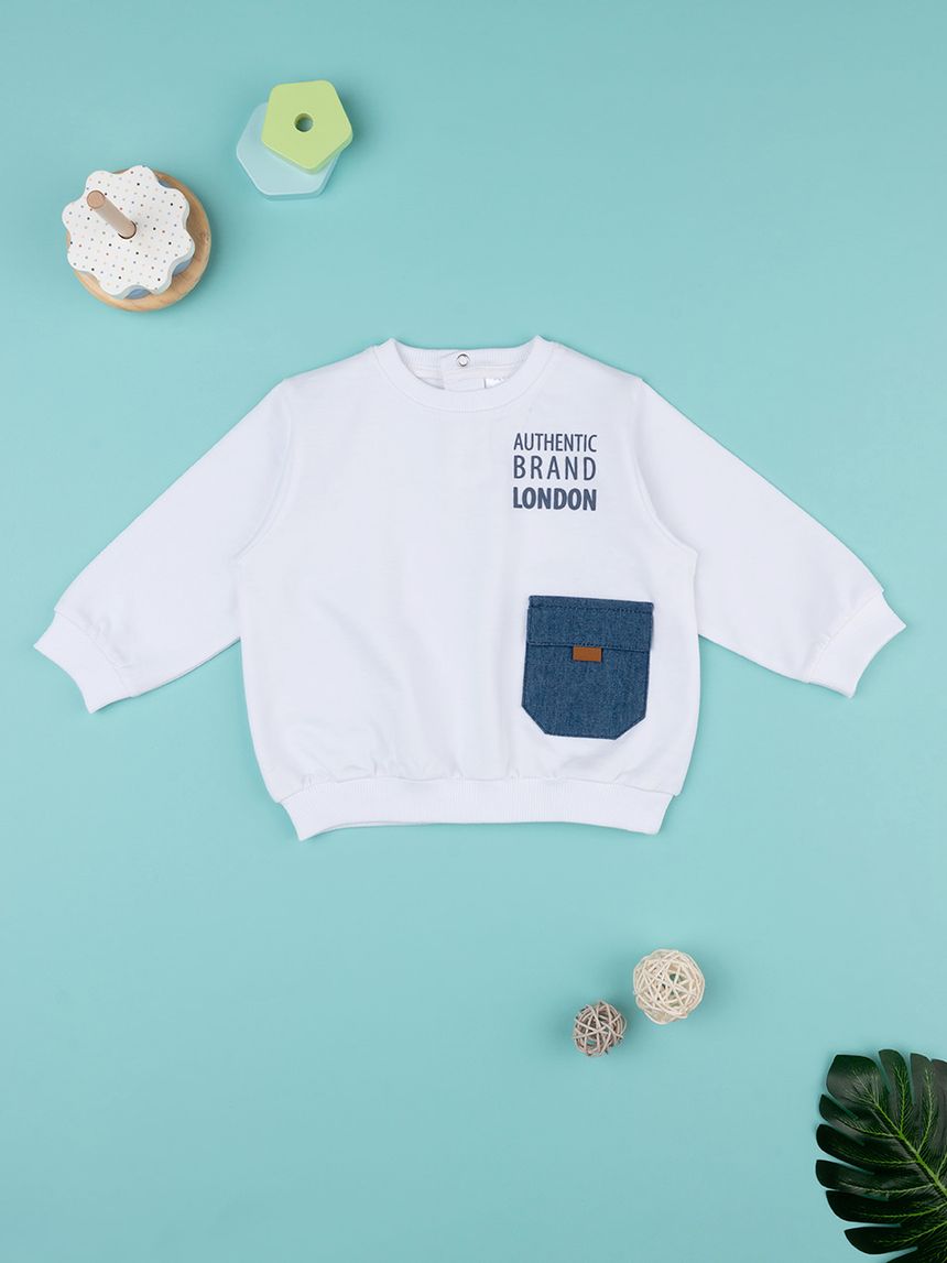 βρεφική μπλούζα λευκή indigo για αγόρι - Prénatal