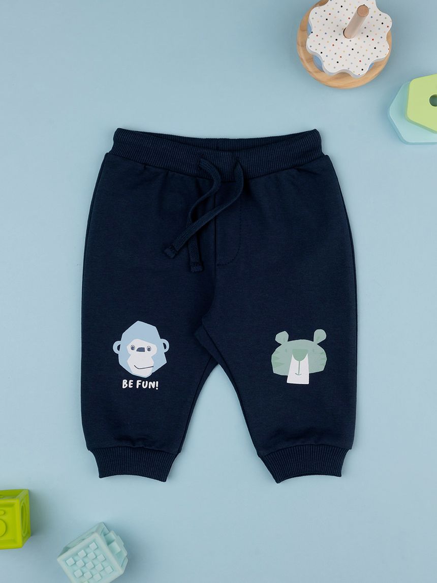 βρεφικό παντελόνι φόρμας μπλε be fun για αγόρι - Prénatal