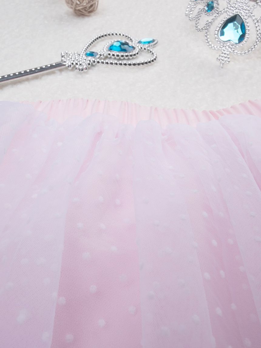 παιδική φούστα με τούλι ροζ πουά για κορίτσι - Prénatal