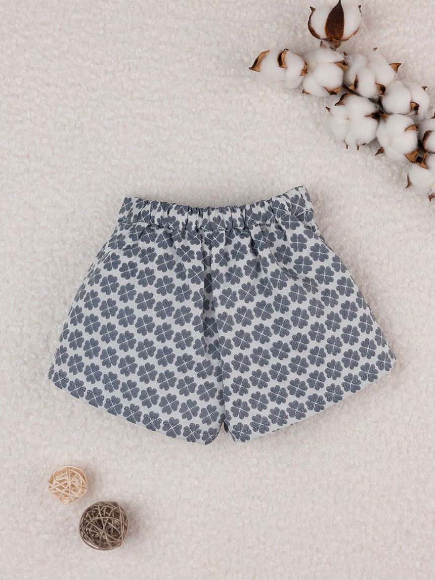 βρεφικό σορτσάκι φλοράλ μπλε/λευκό elegant για κορίτσι - Prénatal