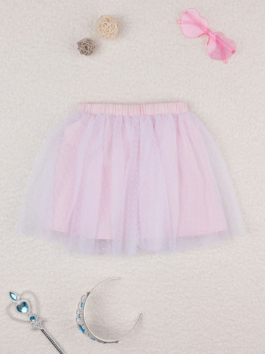 παιδική φούστα με τούλι ροζ πουά για κορίτσι - Prénatal
