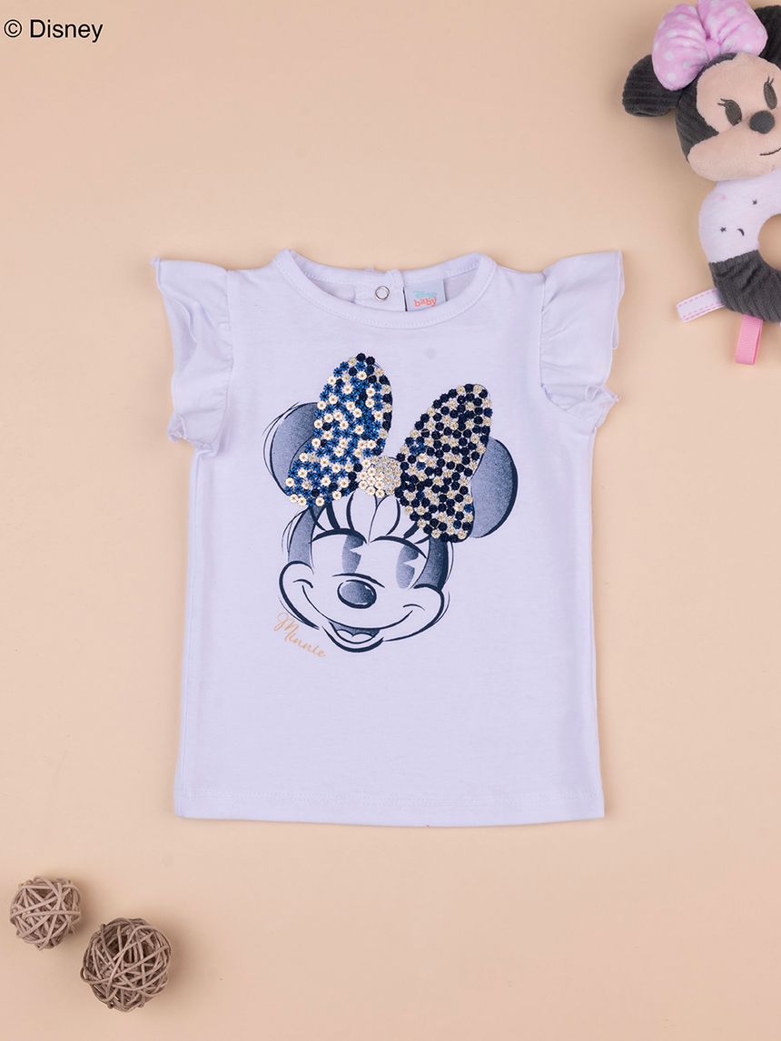 βρεφικό t-shirt λευκό με τη minnie elegant για κορίτσι - Prénatal