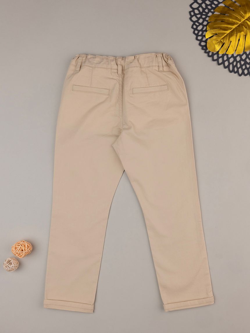 παιδικό παντελόνι twill μπεζ elegant για αγόρι - Prénatal