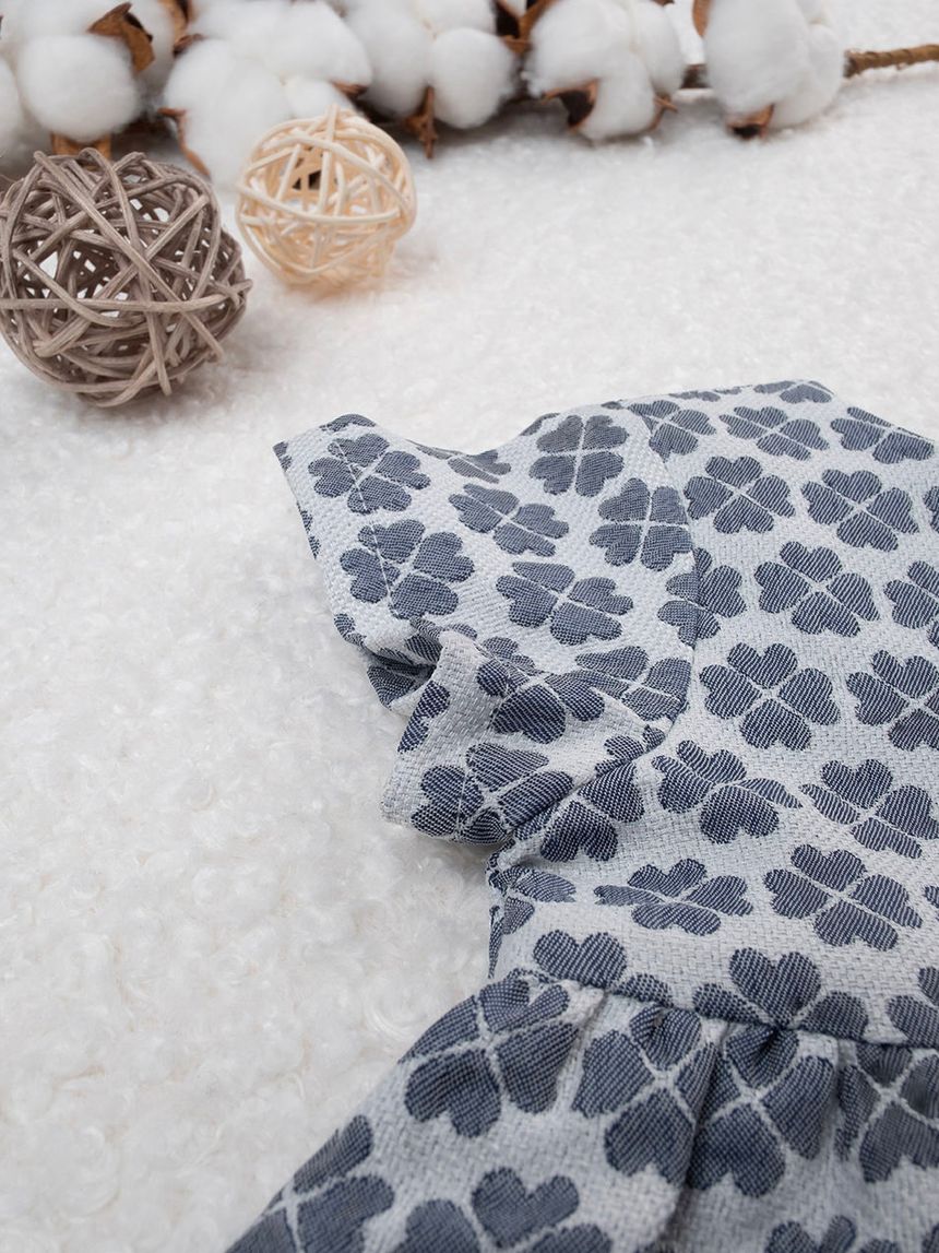 βρεφικό φόρεμα φλοράλ μπλε/λευκό elegant για κορίτσι - Prénatal