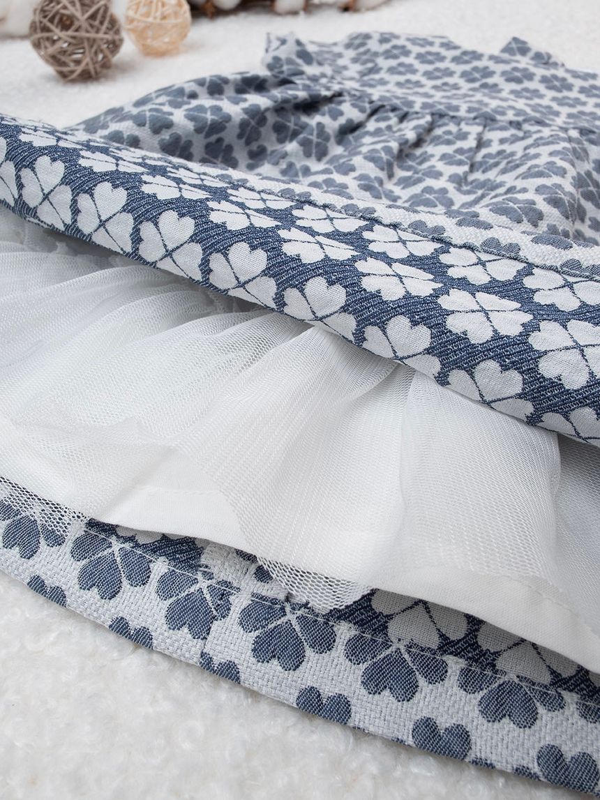 βρεφικό φόρεμα φλοράλ μπλε/λευκό elegant για κορίτσι - Prénatal