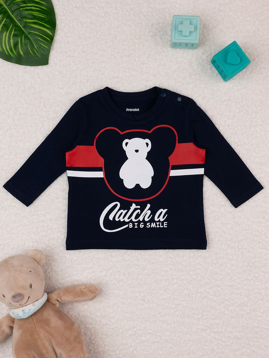 βρεφική μπλούζα μπλε με αρκουδάκια για αγόρι - Prénatal
