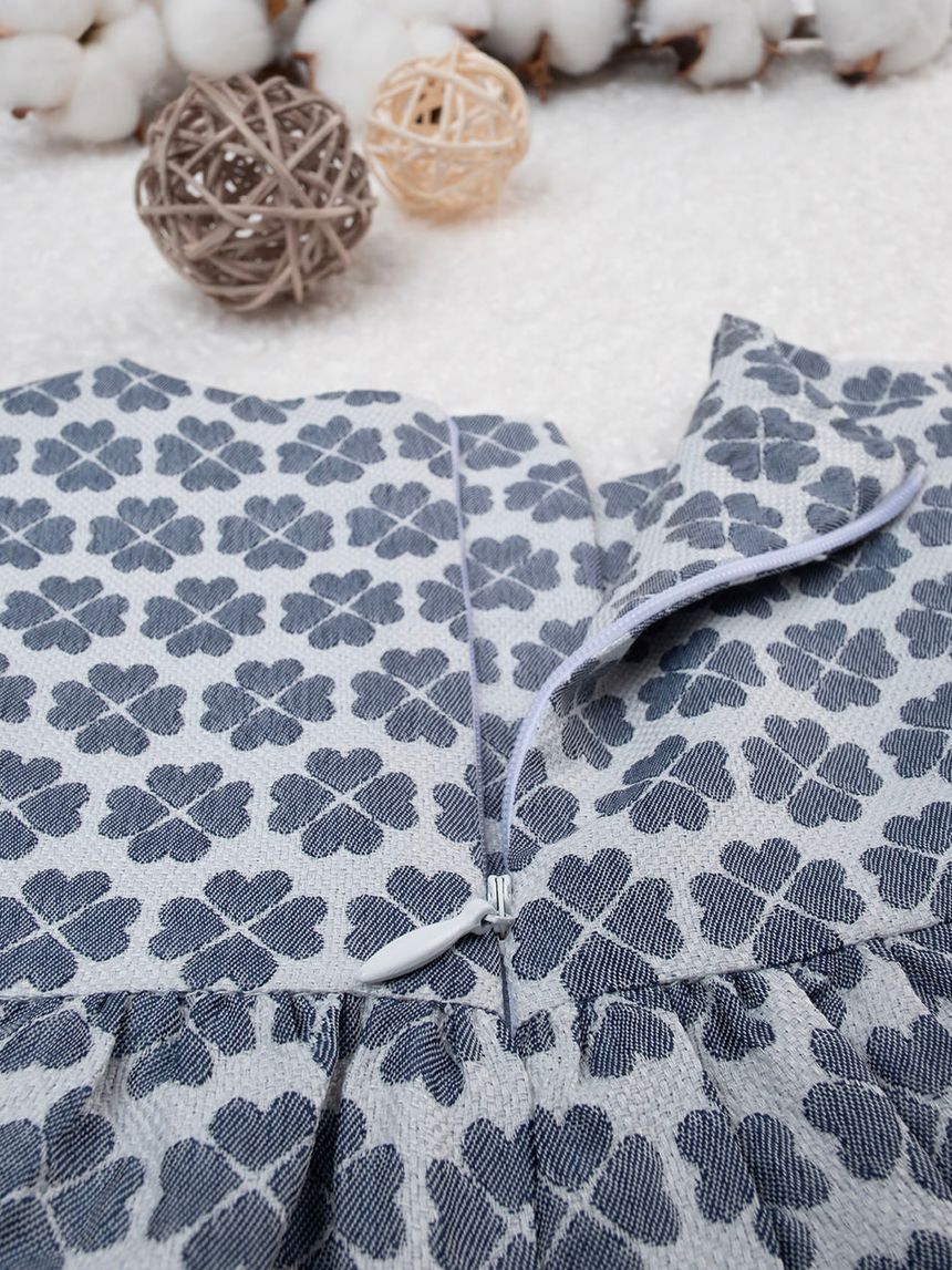 βρεφικό φόρεμα φλοράλ μπλε/λευκό elegant για κορίτσι - Prénatal