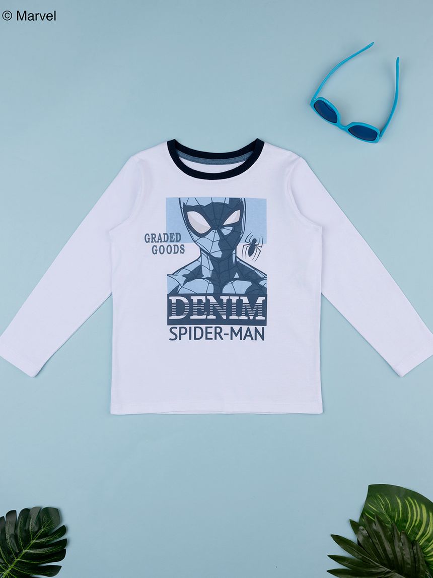 παιδική μπλούζα λευκή με τον spiderman για αγόρι - Prénatal