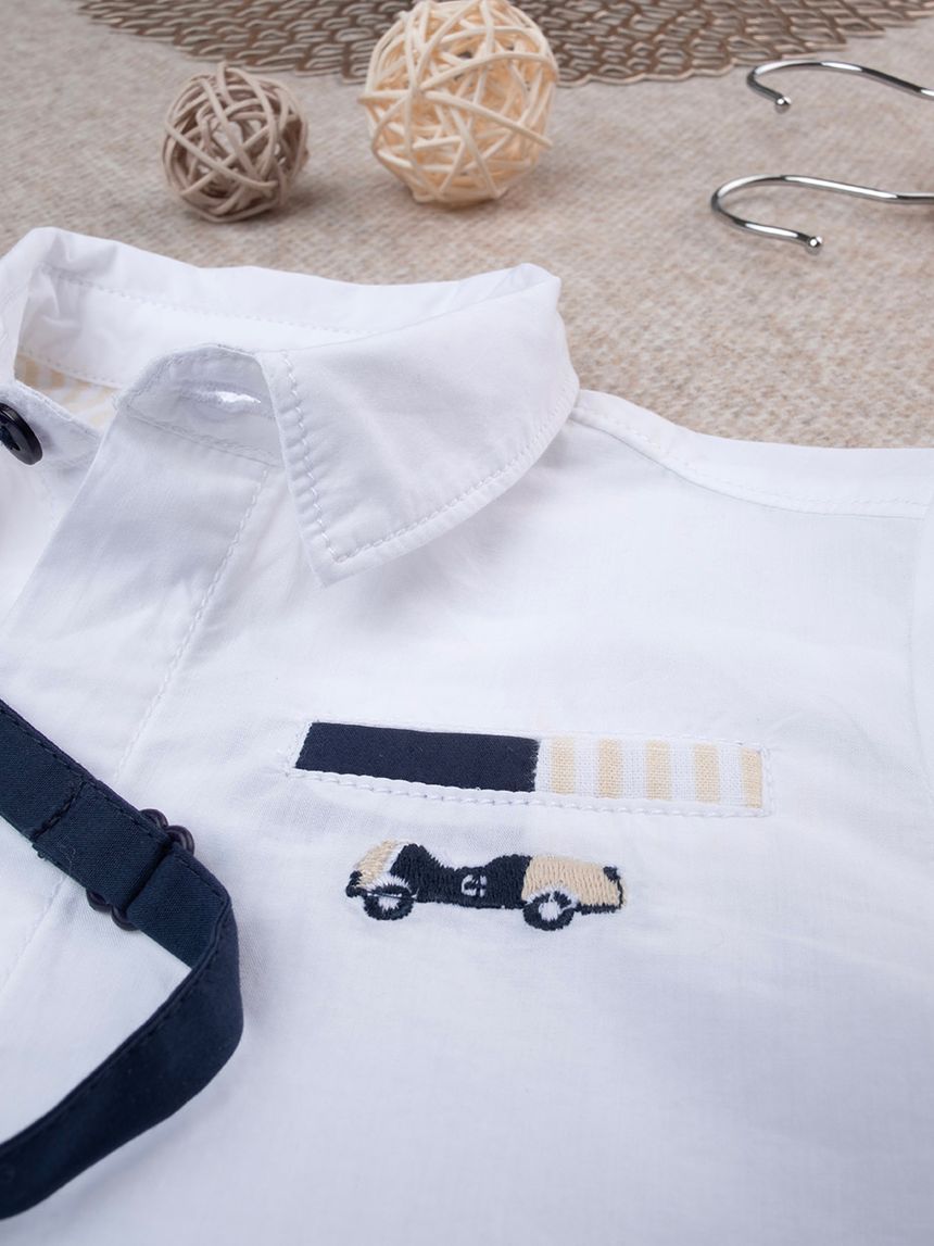 βρεφικό πουκάμισο λευκό mini car για αγόρι - Prénatal