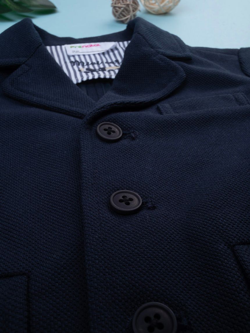 βρεφικό σακάκι πικέ μπλε mini car για αγόρι - Prénatal