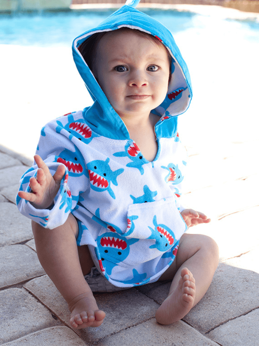 Zoocchini πόντσο θαλάσσης upf50+ sherman the shark για αγόρι - Zoocchini
