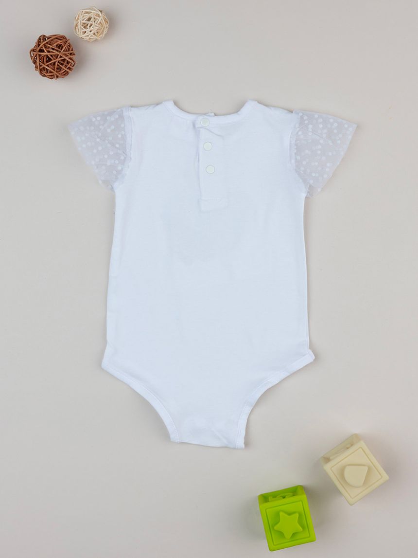 βρεφικό κορμάκι λευκό με καρδούλα για κορίτσι - Prénatal