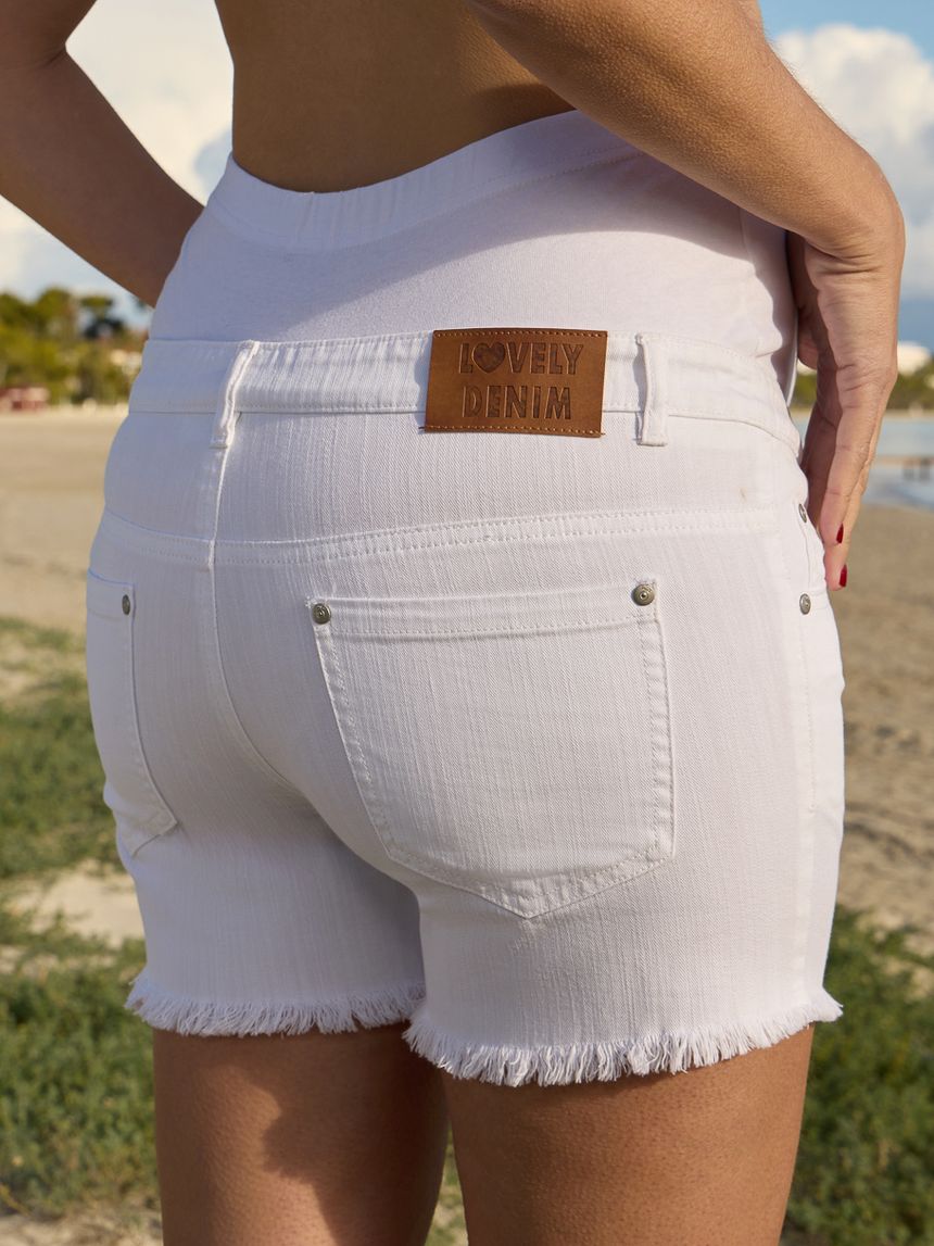 γυναικείο σορτσάκι εγκυμοσύνης λευκό denim - Prénatal