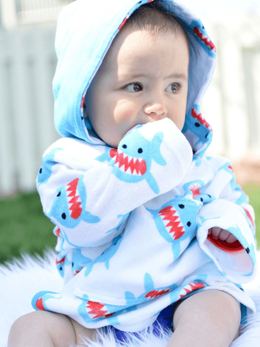 Zoocchini πόντσο θαλάσσης upf50+ sherman the shark για αγόρι - Zoocchini