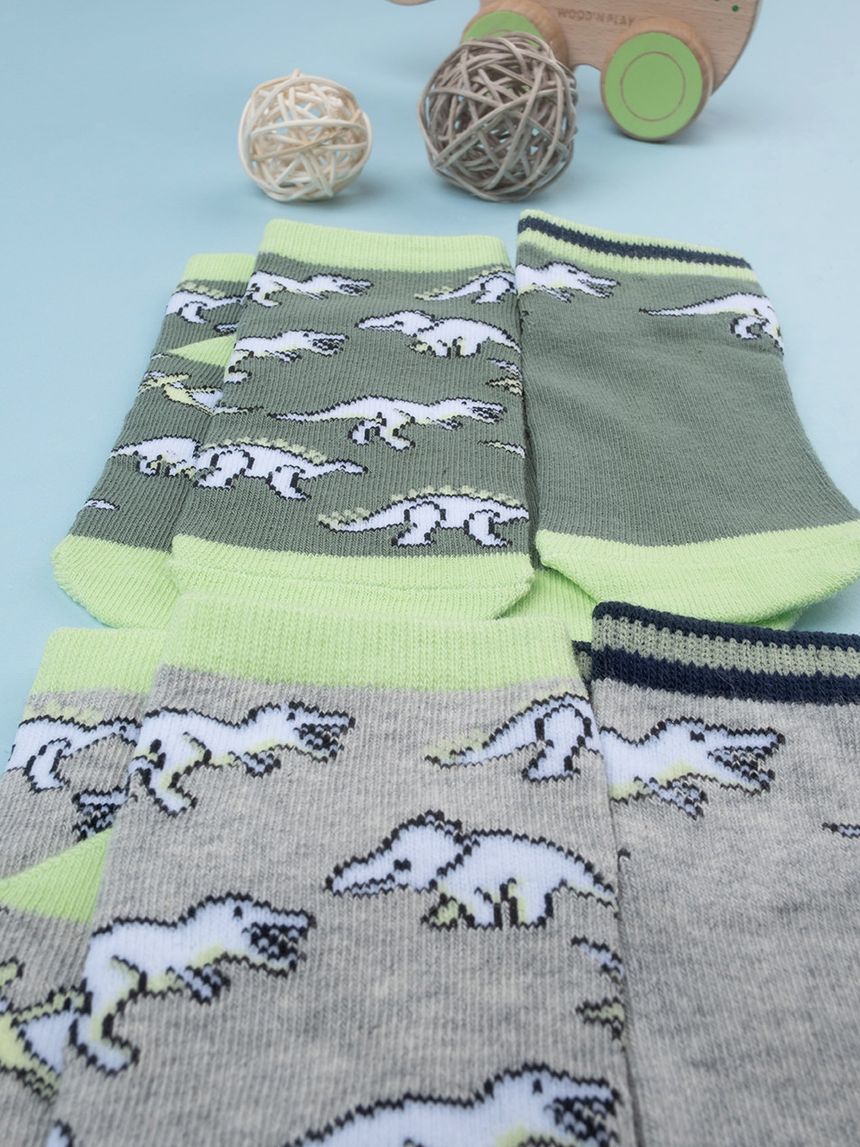 παιδικές κάλτσες πακέτο x5 δεινόσαυροι για αγόρι - Prénatal