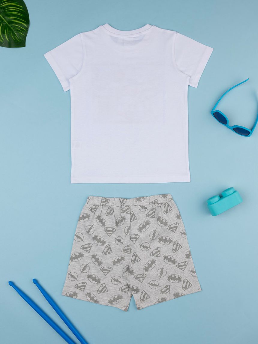 παιδική πιτζάμα λευκή/γκρι superheroes για αγόρι - Prénatal